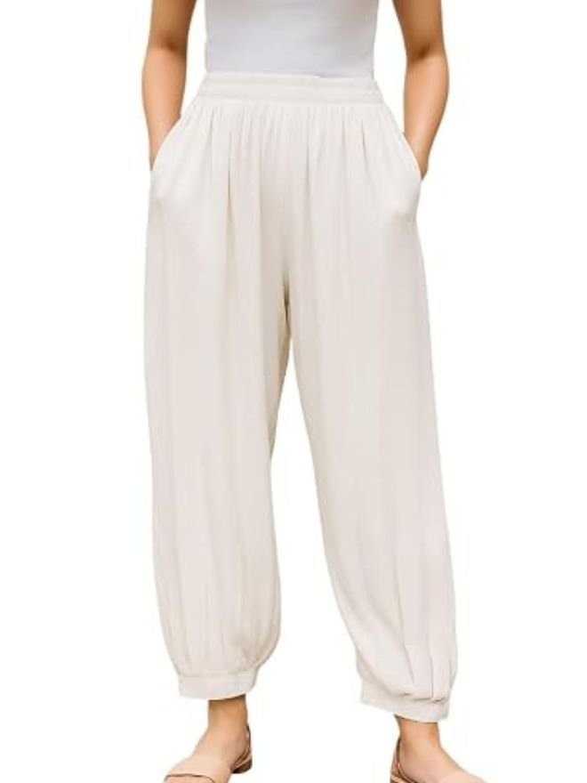 Women's Rayon Afghani Salwar with 2 Side Pockets | Elastic Waist Loose Fit Ethnic Bottomwear | Comfortable Casual